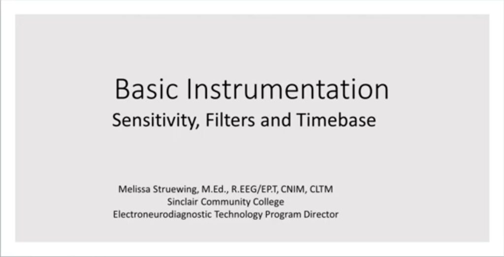 Basic Instrumentation Sensitivity Filters and Time base