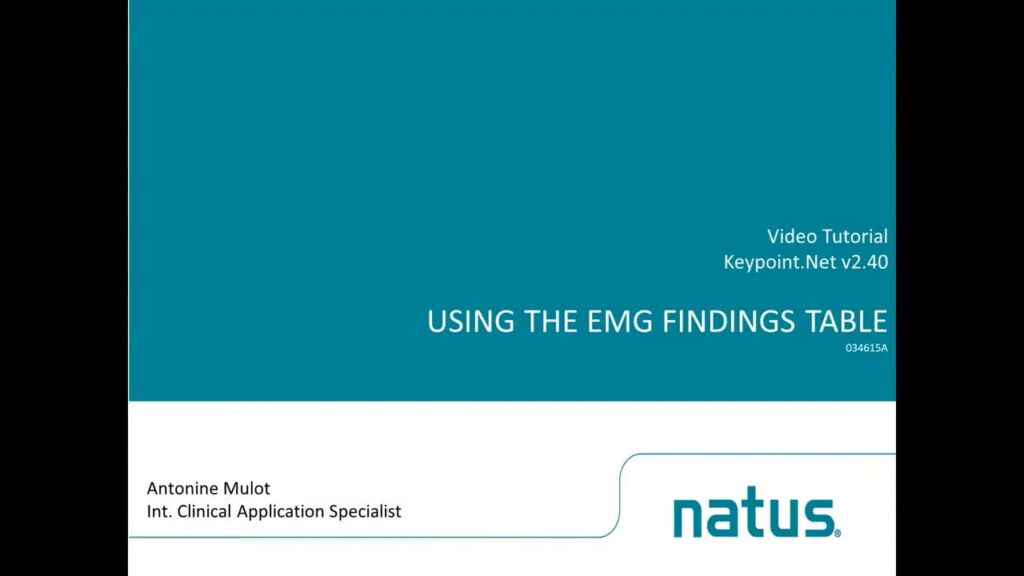 Keypoint.Net v2.40 – using the EMG findings table