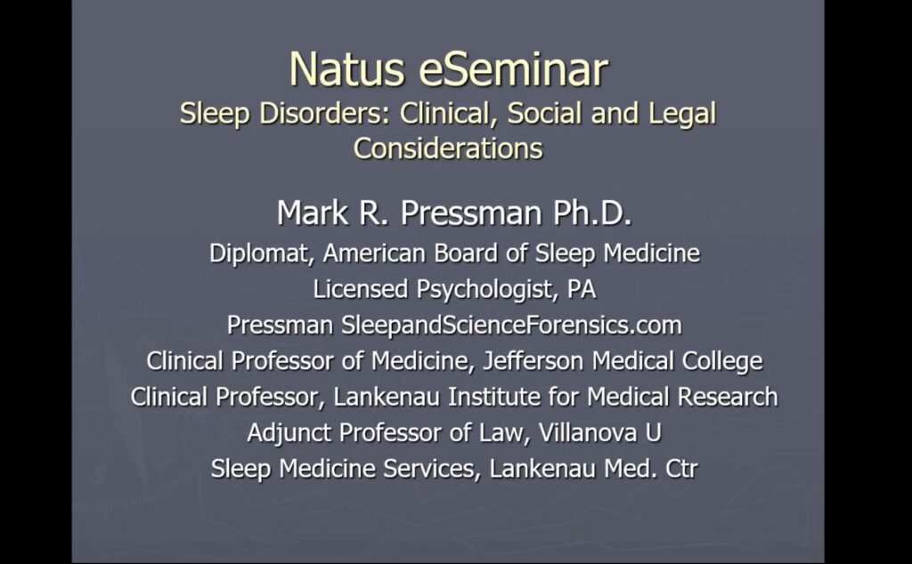 Sleep Disorders Clinical, Social and Legal Considerations